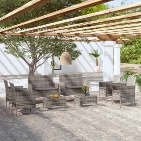 Garden furniture set 8 pieces and gray synthetic rattan cushions by vidaXL, Garden sets - Ref: Foro24-3095959, Price: 449,10 ...
