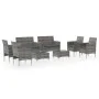 8-teiliges Gartenmöbel-Set und Kissen synthetisches Rattangrau von vidaXL, Gartensets - Ref: Foro24-3095959, Preis: 449,10 €,...