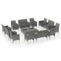 16-teiliges Gartenmöbel-Set und graue synthetische Rattankissen von vidaXL, Gartensets - Ref: Foro24-3095960, Preis: 916,19 €...