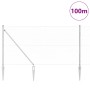 Reja con postes Plateado 1 x 100 m Acero recubierto de PVC
