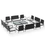 16-teiliges Gartenmöbel-Set und schwarze synthetische Rattankissen von vidaXL, Gartensets - Ref: Foro24-3095964, Preis: 843,3...