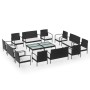 16-teiliges Gartenmöbel-Set und schwarze synthetische Rattankissen von vidaXL, Gartensets - Ref: Foro24-3095964, Preis: 857,5...