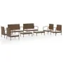 Garden furniture set 8 pieces with brown synthetic rattan cushions by vidaXL, Garden sets - Ref: Foro24-3095965, Price: 477,7...