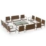 Garden furniture set 16 pieces and brown synthetic rattan cushions by vidaXL, Garden sets - Ref: Foro24-3095966, Price: 977,2...