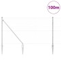Reja con postes Plateado 1.2 x 100 m Acero recubierto de PVC