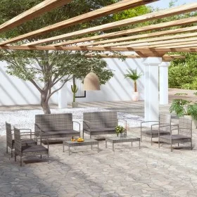 Garden furniture set 8 pieces and gray synthetic rattan cushions by vidaXL, Garden sets - Ref: Foro24-3095967, Price: 464,94 ...