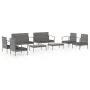 Garden furniture set 8 pieces and gray synthetic rattan cushions by vidaXL, Garden sets - Ref: Foro24-3095967, Price: 464,94 ...