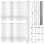 Reja con postes Plateado 1.4 x 100 m Acero recubierto de PVC