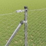 Reja con postes Plateado 1.4 x 100 m Acero recubierto de PVC