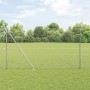 Reja con postes Plateado 1.5 x 100 m Acero recubierto de PVC