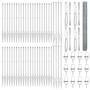 Reja con postes Plateado 1.5 x 100 m Acero recubierto de PVC