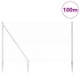 Reja con postes Plateado 1.5 x 100 m Acero recubierto de PVC