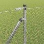 Reja con postes Plateado 1.5 x 100 m Acero recubierto de PVC