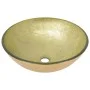 Lavabo de baño grifo&desagüe de empuje vidrio templado dorado by vidaXL, Sinks - Ref: Foro24-3098460, Price: 90,12 €, Discoun...