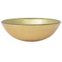Lavabo de baño grifo&desagüe de empuje vidrio templado dorado by vidaXL, Sinks - Ref: Foro24-3098460, Price: 89,87 €, Discoun...