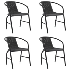 Gartenstühle 4 Stück Kunststoff Rattan und Stahl 110 kg von vidaXL, Gartenstühle - Ref: Foro24-3107703, Preis: 230,83 €, Raba...