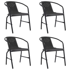 Gartenstühle 4 Stück Kunststoff Rattan und Stahl 110 kg von vidaXL, Gartenstühle - Ref: Foro24-3107703, Preis: 207,09 €, Raba...