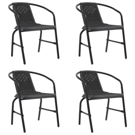 Garden chairs 4 units plastic rattan and steel 110 kg by vidaXL, Garden chairs - Ref: Foro24-3107703, Price: 230,59 €, Discou...