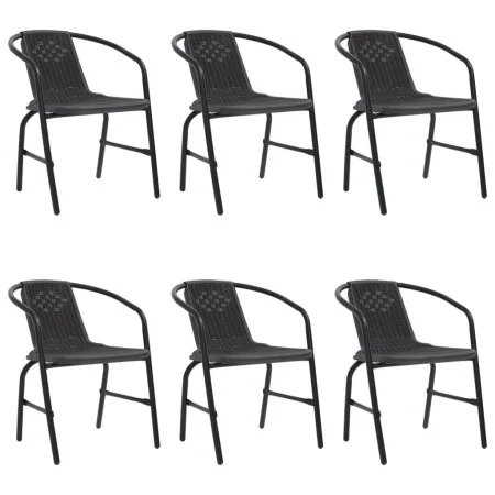 Gartenstühle 6 Stück Rattan Kunststoff und Stahl 110 kg von vidaXL, Gartenstühle - Ref: Foro24-3107704, Preis: 342,37 €, Raba...