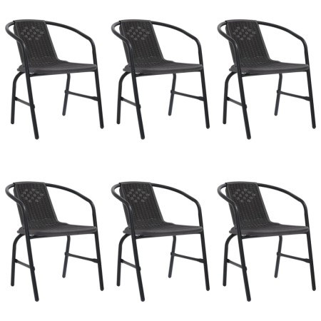 Gartenstühle 6 Stück Rattan Kunststoff und Stahl 110 kg von vidaXL, Gartenstühle - Ref: Foro24-3107704, Preis: 344,43 €, Raba...