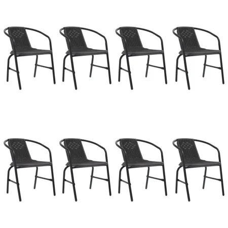 Garden chairs 8 units plastic rattan and steel 110 kg by vidaXL, Garden chairs - Ref: Foro24-3107705, Price: 429,32 €, Discou...