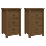 Nachttische 2 Stück Kiefernholz Honigbraun 40x35x61,5 cm von vidaXL, Nachttische - Ref: Foro24-813706, Preis: 117,27 €, Rabat...