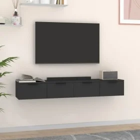Armarios de pared 2 uds madera contrachapada negro 68x30x20 cm de vidaXL, Estantes y estanterías - Ref: Foro24-3115893, Preci...