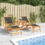 Gartenstühle mit Fußstütze 2 Stück Akazienholz und Textilene von vidaXL, Liegen - Ref: Foro24-3120441, Preis: 191,66 €, Rabat...