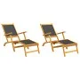 Garden chairs with footrest 2 pcs acacia wood and textilene by vidaXL, Loungers - Ref: Foro24-3120441, Price: 193,25 €, Disco...