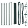Reja con postes Verde 1 x 10 m Acero recubierto de PVC