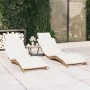 Sun loungers with cushions 2 units solid teak wood by vidaXL, Loungers - Ref: Foro24-3143633, Price: 366,81 €, Discount: %