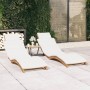Tumbonas con cojines 2 unidades madera maciza de teca de vidaXL, Tumbonas - Ref: Foro24-3143633, Precio: 333,38 €, Descuento: %