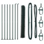 Reja con postes Verde 1 x 10 m Acero recubierto de PVC