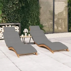 Sun loungers with cushions 2 units solid teak wood by vidaXL, Loungers - Ref: Foro24-3143634, Price: 395,00 €, Discount: %