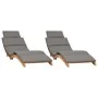 Sun loungers with cushions 2 units solid teak wood by vidaXL, Loungers - Ref: Foro24-3143634, Price: 395,00 €, Discount: %