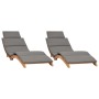 Tumbonas con cojines 2 unidades madera maciza de teca de vidaXL, Tumbonas - Ref: Foro24-3143634, Precio: 363,25 €, Descuento: %