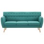 Sofá de 3 plazas tapizado de tela verde 172x70x82 cm