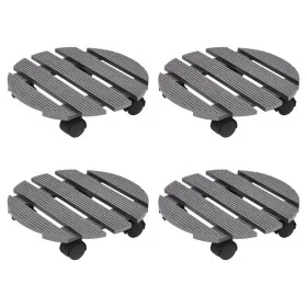 Pflanzenständer mit Rädern 4 Einheiten graues WPC Ø30x7,5 cm von vidaXL, Topfständer - Ref: Foro24-3143924, Preis: 80,82 €, R...