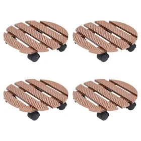 Ständer mit Rädern für Pflanzen 4 Stück braun WPC Ø30x7,5 cm von vidaXL, Topfständer - Ref: Foro24-3143925, Preis: 88,11 €, R...