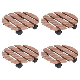 Ständer mit Rädern für Pflanzen 4 Stück braun WPC Ø30x7,5 cm von vidaXL, Topfständer - Ref: Foro24-3143925, Preis: 71,74 €, R...