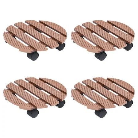 Ständer mit Rädern für Pflanzen 4 Stück braun WPC Ø30x7,5 cm von vidaXL, Topfständer - Ref: Foro24-3143925, Preis: 88,11 €, R...
