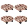 Wheeled plant stands 4 units brown WPC Ø30x7.5 cm by vidaXL, Pot stands - Ref: Foro24-3143925, Price: 88,11 €, Discount: %