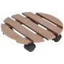 Wheeled plant stands 4 units brown WPC Ø30x7.5 cm by vidaXL, Pot stands - Ref: Foro24-3143925, Price: 88,11 €, Discount: %
