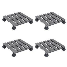 Plant supports with wheels 4 pcs gray WPC 30x30x7.5 cm by vidaXL, Pot stands - Ref: Foro24-3143926, Price: 82,01 €, Discount: %