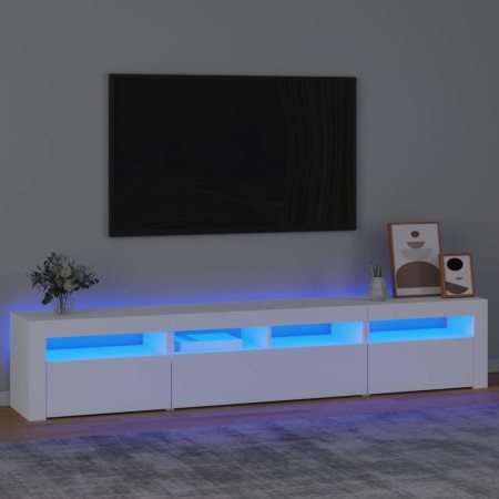 Mueble de TV con luces LED blanco 210x35x40 cm de vidaXL, Muebles TV - Ref: Foro24-3152730, Precio: 159,87 €, Descuento: %