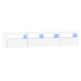 Mueble de TV con luces LED blanco 210x35x40 cm de vidaXL, Muebles TV - Ref: Foro24-3152730, Precio: 159,87 €, Descuento: %