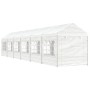 Gazebo with white polyethylene roof 13.38x2.28x2.69 m by vidaXL, Tents and gazebos - Ref: Foro24-3155482, Price: 503,51 €, Di...
