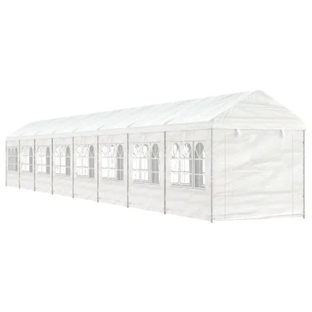 Gazebo with white polyethylene roof 17.84x2.28x2.69 m by vidaXL, Tents and gazebos - Ref: Foro24-3155484, Price: 700,38 €, Di...