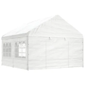 Gazebo with white polyethylene roof 4.46x4.08x3.22 m by vidaXL, Tents and gazebos - Ref: Foro24-3155486, Price: 341,23 €, Dis...