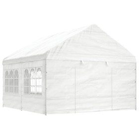 Pavillon mit weißem Polyethylendach 4,46 x 4,08 x 3,22 m von vidaXL, Zelte und Pavillons - Ref: Foro24-3155486, Preis: 326,69...